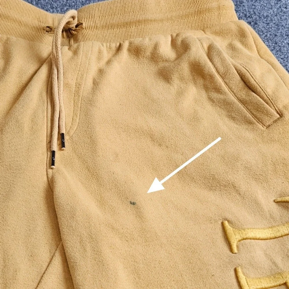 True Religion Jogger‎ Sweatpants Mustard Yellow Embroidered Logo Men's L